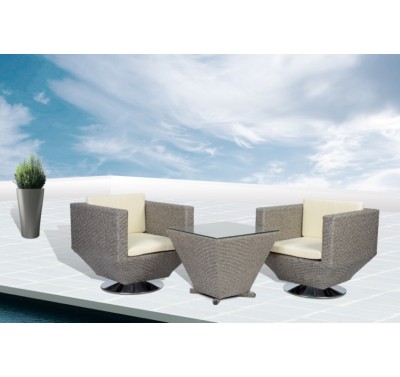 Комплект ротанговой мебели для обеденной зоны - Rotang-44-Grey